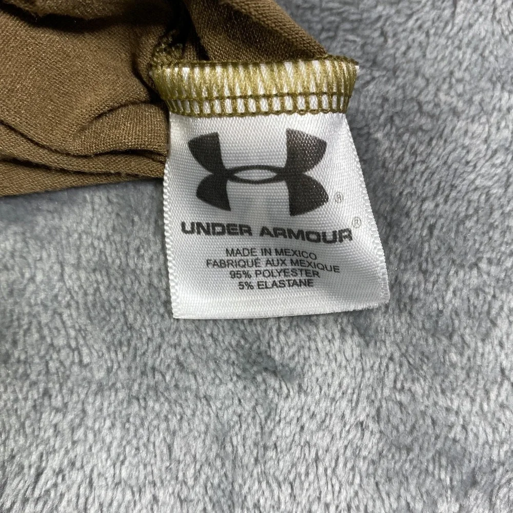 Under Armour Shirt Mens Large Beige Tactical Military Tan Loose Fit Workout‎ Gym